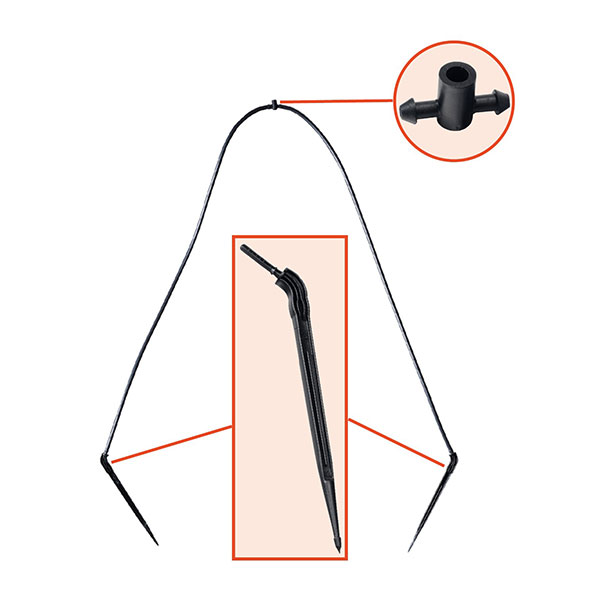 2 OUTPUT HYDROPONIC KIT WITH STAKE AND WITHOUT DRIPPER